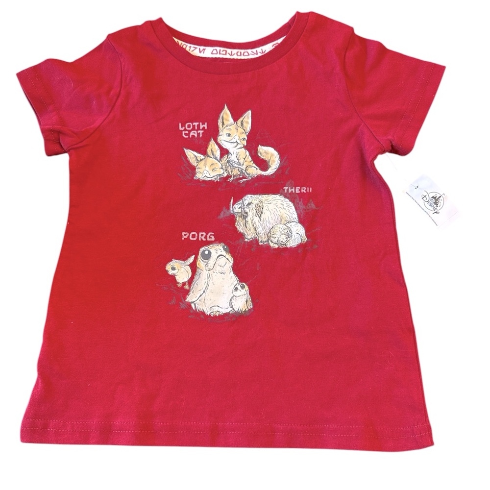 Disney Star Wars Galaxy’s Edge Kids Tee Color Red New With Tags